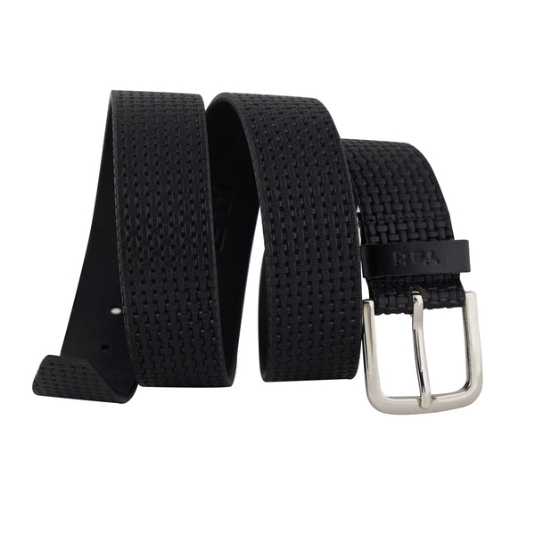 Genuine Leather Belt - Basket Black - 1506BL