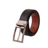 Genuine Leather Belt - Cow Print -  Black / Tan Reversible - 1707BLTN