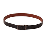 Genuine Leather Belt - Cow Print -  Black / Tan Reversible - 1707BLTN