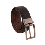 Genuine Leather Belt - Buffalo Print Black / Cognac Reversible - 1709BLCN