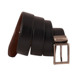 Genuine Leather Belt - Buffalo Print Black / Cognac Reversible - 1709BLCN