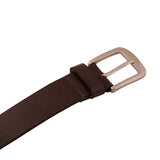 Genuine Leather Belt - Two Tone Brown - Silver - 3401BR