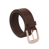 Genuine Leather Belt - Two Tone Brown - Silver - 3401BR