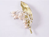 Kiwicraft Lily of the Valley Pearl Brooch with Box