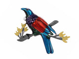 Kiwicraft Tui on Flax Brooch