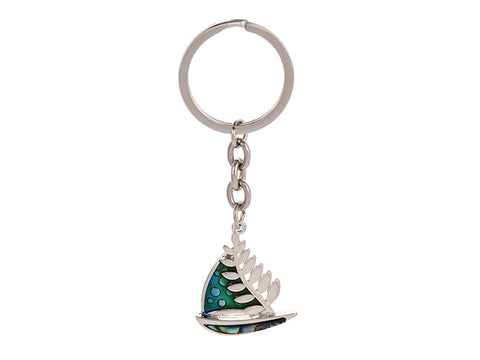 Kiwicraft Paua Sailboat Keyring