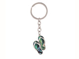 Kiwicraft Paua Shell Keyring - Jandals