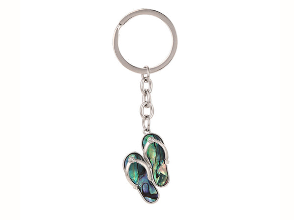 Kiwicraft Paua Shell Keyring - Jandals