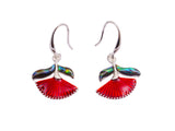 Kiwicraft Pohutukawa Paua Earrings with Box