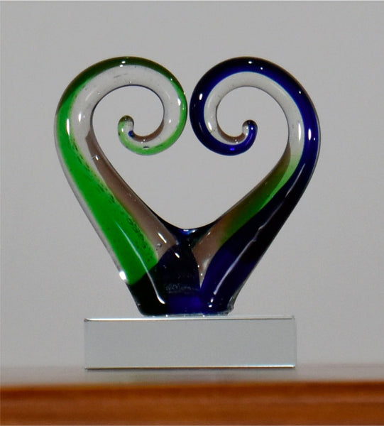 Koru Heart Green Blue 5.5 cm