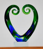 Koru Heart Green Blue 15 cm