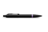 Parker IM Vibrant Rings Satin Black with Amethyst Purple Accents Ballpoint Pen