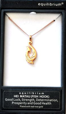 HOOK NECKLACE - EQUILIBRIUM ROSE GOLD PLATED